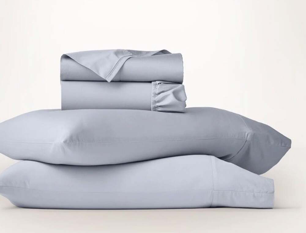 Boll & Branch Signature Hemmed Blue hydrangea King Size Sheet Set 4 Pieces NWT